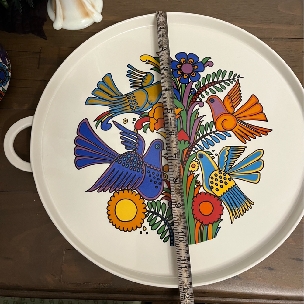 Villeroy Boch Acapulco Serving Platter Tray Handles Birds Porcelain Luxembourg - Picture 7 of 7
